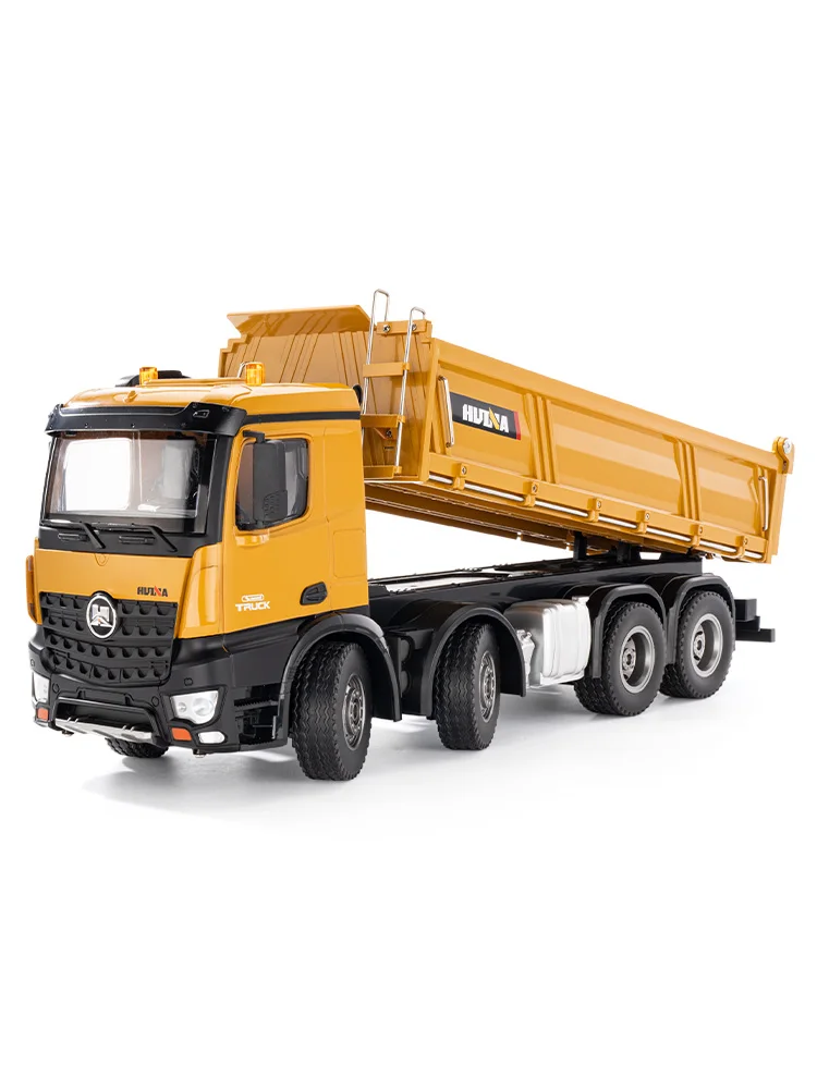 HUINA 1536 RC Car 8-Wheels Heavy-Duty Vehicle 1/14 Large Dump Truck Alloy Engineering Truck Cargo Remote Control Toys Model