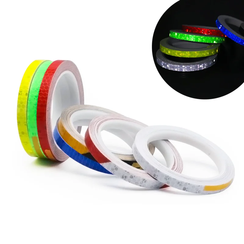 Hot Bicycle Reflector Safety Sticker Bike Body Wheel Fluorescent Decal Tape 