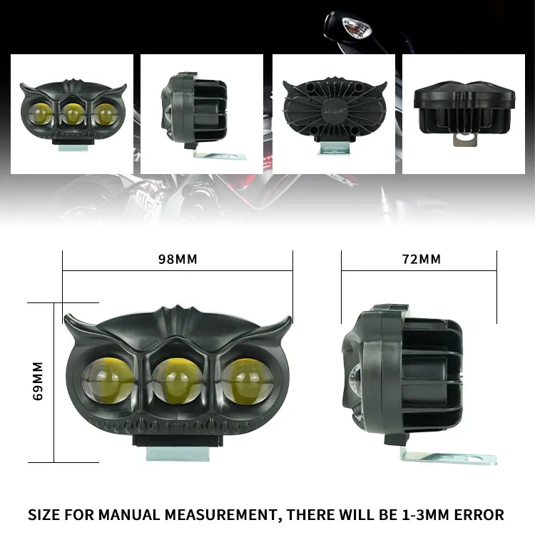 Factory Direct Sales Motorcycle Lighting System Liu Hjg 2 Inch Tri Color Mini Bi Led Fog Light for Motorcycle Car Bikes