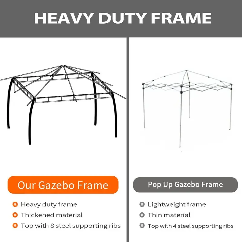USA Stock Outdoor Canopy Modern Waterproof Design With Netting Gazebo 10x10 for Backyard Outdoor Patio and Lawn
