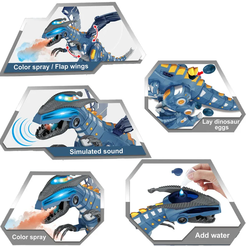 Многофункциональный Электрический динозавр с батарейным питанием, ходячий Электрический динозавр со светом и звуком, робот, динозавр, детские электрические игрушки