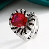 adjustable size Red corundum ring