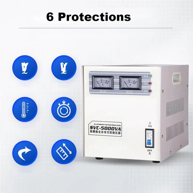 Voltage Regulator 220V Single Phase Automatic 5KVA Small Air Conditioning Laser Voltage Regulator Stabilizer