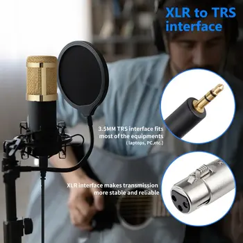 Neewer Nw-800 Professional Studio Microphone Set: Mic+Mic Shock Mount+Anti-Wind +Mic Power Cable for Recording KTV Karaoke detail image