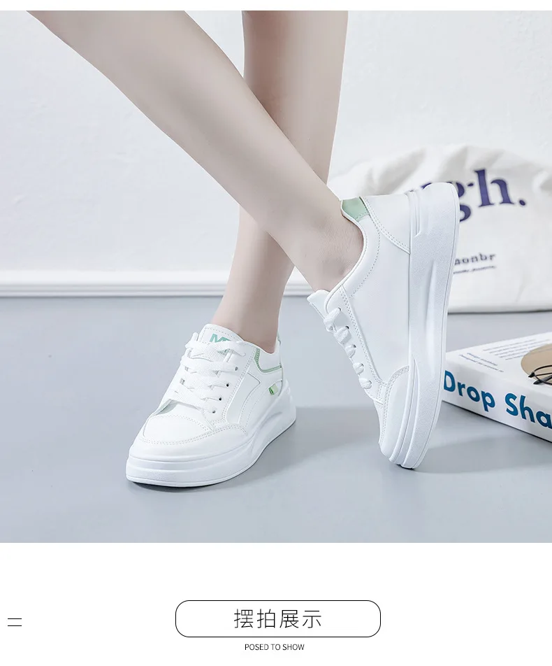 2023 New Little White Shoes Women's Summer Thick Sole Versatile