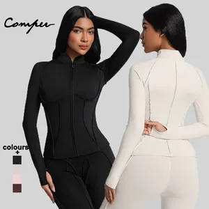 Women's Premium Yoga Sports Coat with Long Sleeves Zipper Closure Collar-for Riding & Fitness Jacket