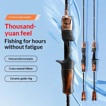 For Mandarinfish Spinning Rod Solid Wood Grip Carbon Tip Straight/Gun Handle Fast Action Lake Fishing – Rod – view 4
