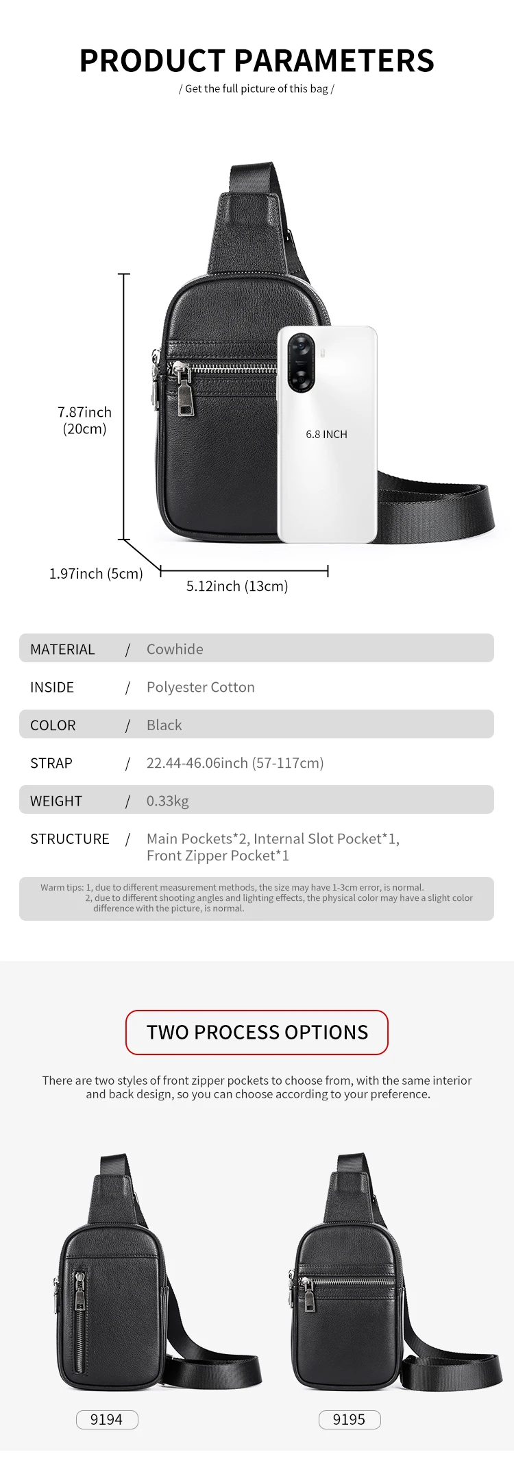 Bleu Sac de poitrine chargeur USB externe unisexe pour hommes, sac à