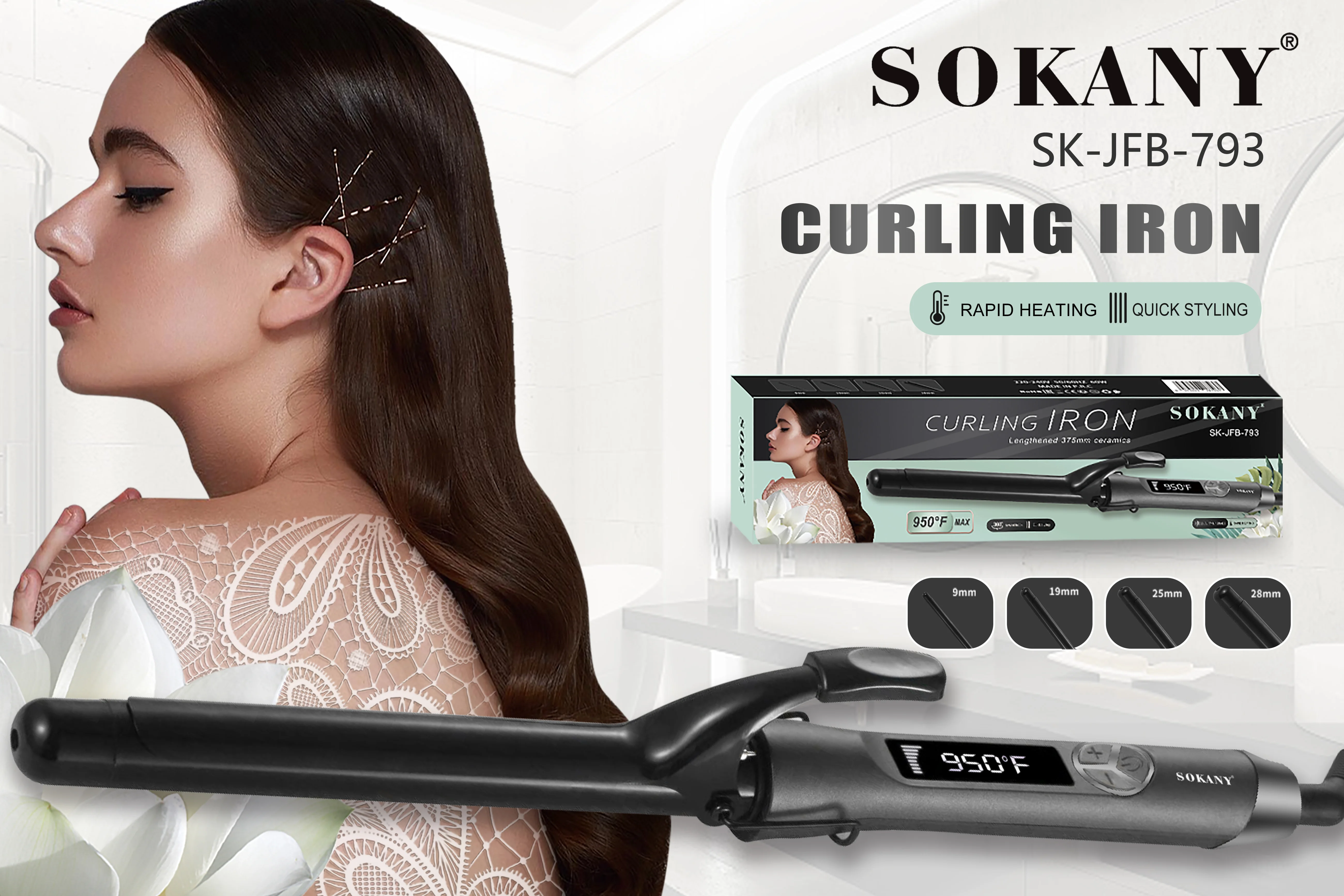 Hair Curler 450 Degree Hair Straightener Sokany Hair Curler