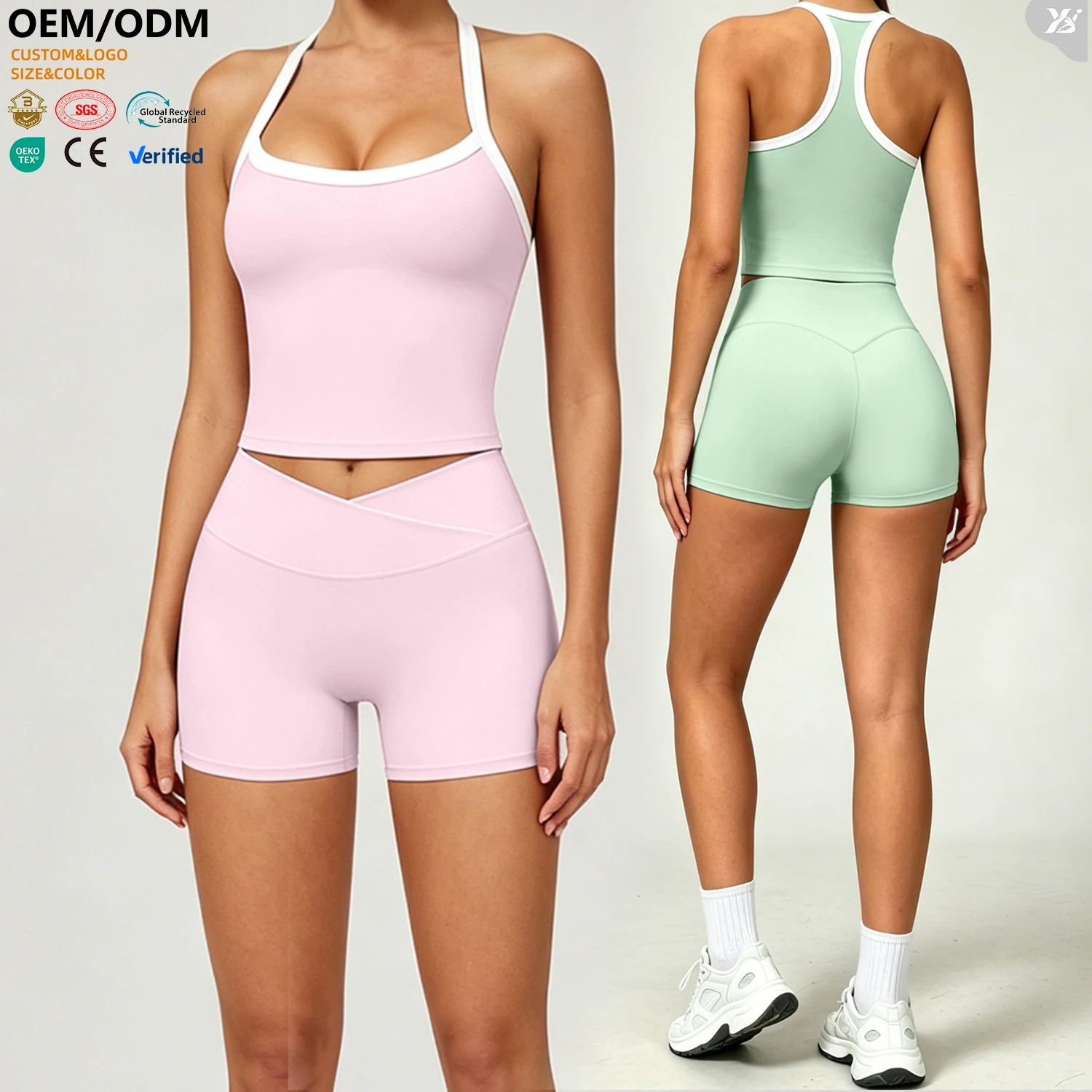 ABX6001 New Arrival Spandex Nylon Breathable Sports Wear Women Set Custom Bare Skin Mujer Activewear Sets Wholesale Yoga Set