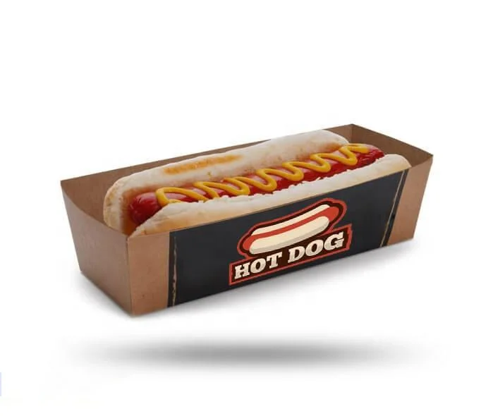 Support Customized Services Multicolor Portable Tray Takeaway Fast Food Container Hot Dog Box