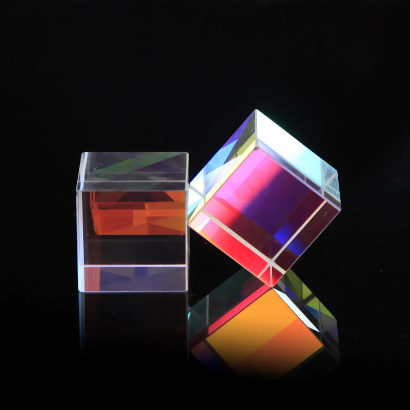 Customized Optical Glass K9 30mm Colorful Dichroic Glass Cube X Cube Prism