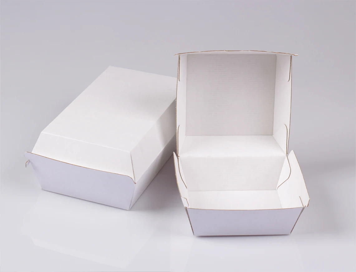 Custom Brown White Kraft Cardboard Packing Paper Corrugated Burger Box with Your Own Logo manufacture