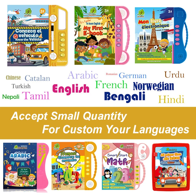 Kids Baby Audio Learning Chinese Abc Alphabet Bilingual Animal Sound Book for Children