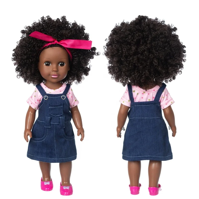 От производителей, 14 дюймов-американском стиле черная кукла тряпичная кукла американского африканского Детские куклы с афро кудрявый волос