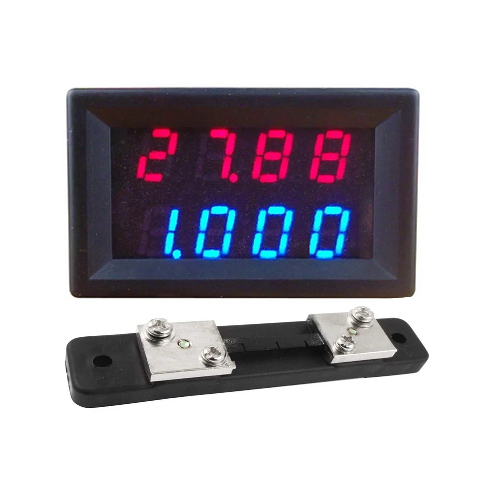 Acheter Voltmètre ampèremètre à Double affichage DC, 100V/100A, voltmètre  LED Double couleur, ampèremètre + Shunt 100A