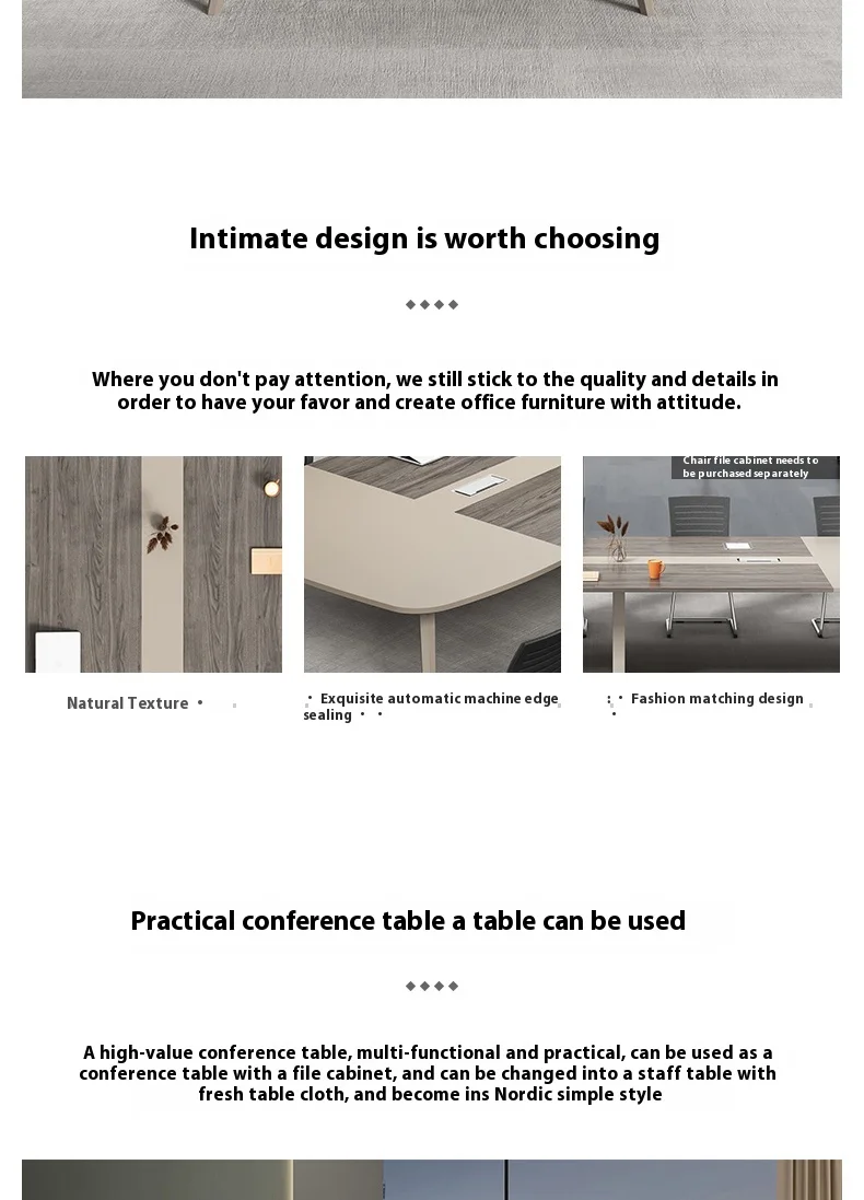 Modern White Wood Conference Table Adjustable Height Long Large Creative Negotiation Office Furniture for Commercial Use