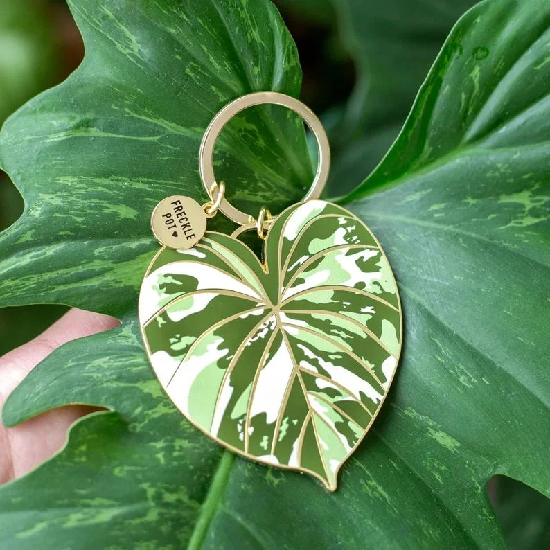 Personalized Enamel Custom Designer Cute Plant Leaf Keychains