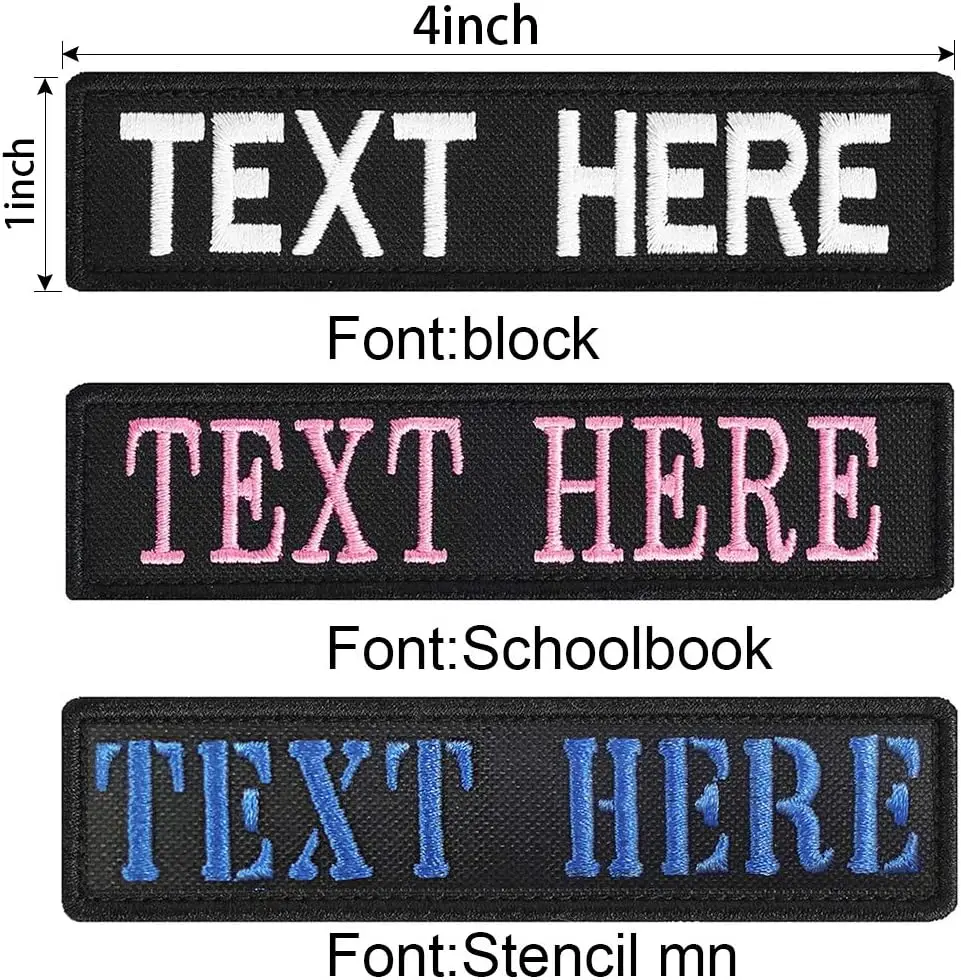 Custom Personalized Embroidered Name Patches Hook Fastener,Uniform,Work Shirt,Hat Morale Name Patches
