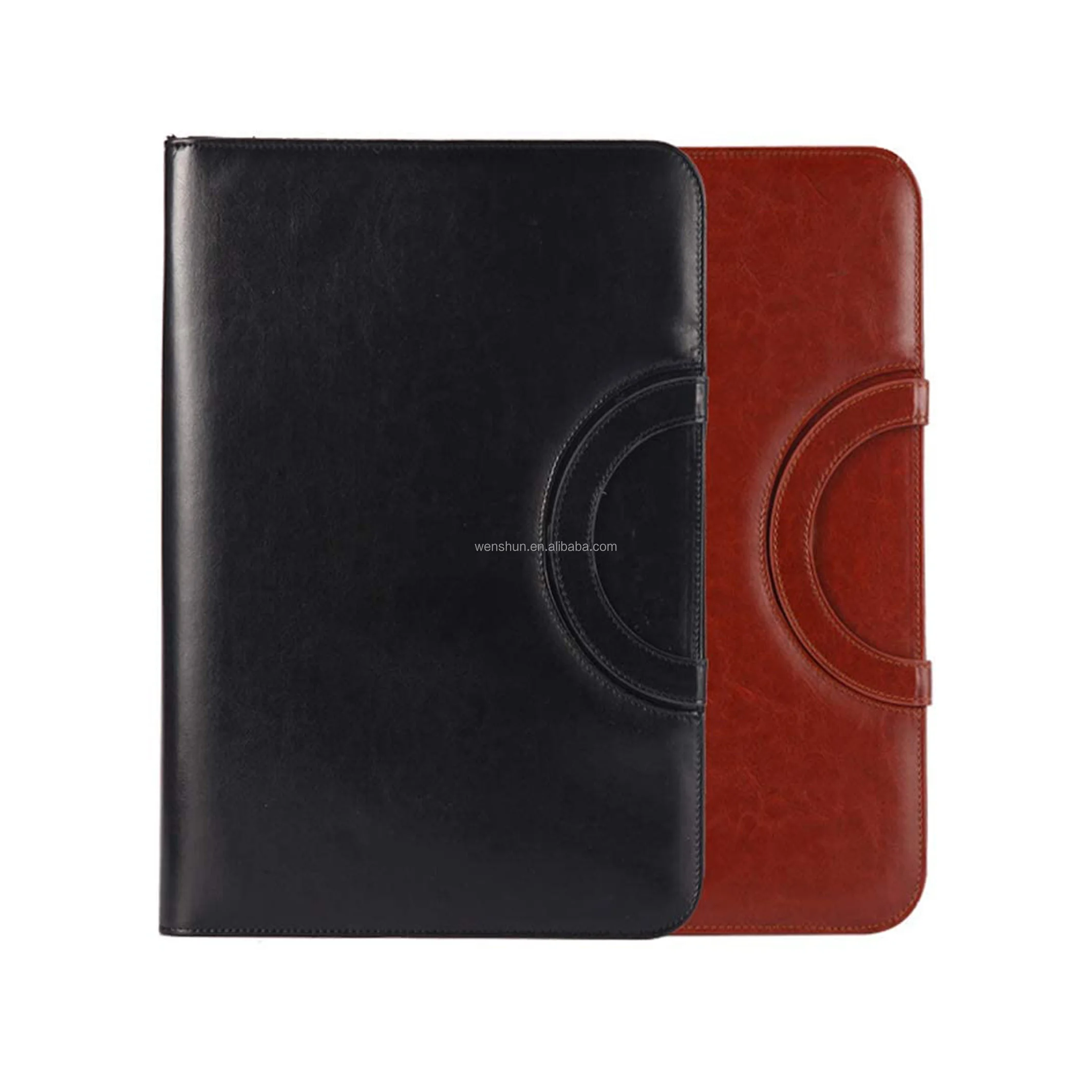 Personalized A4 PU Leather 3 Ring Binder Conference File Folder with Calculator