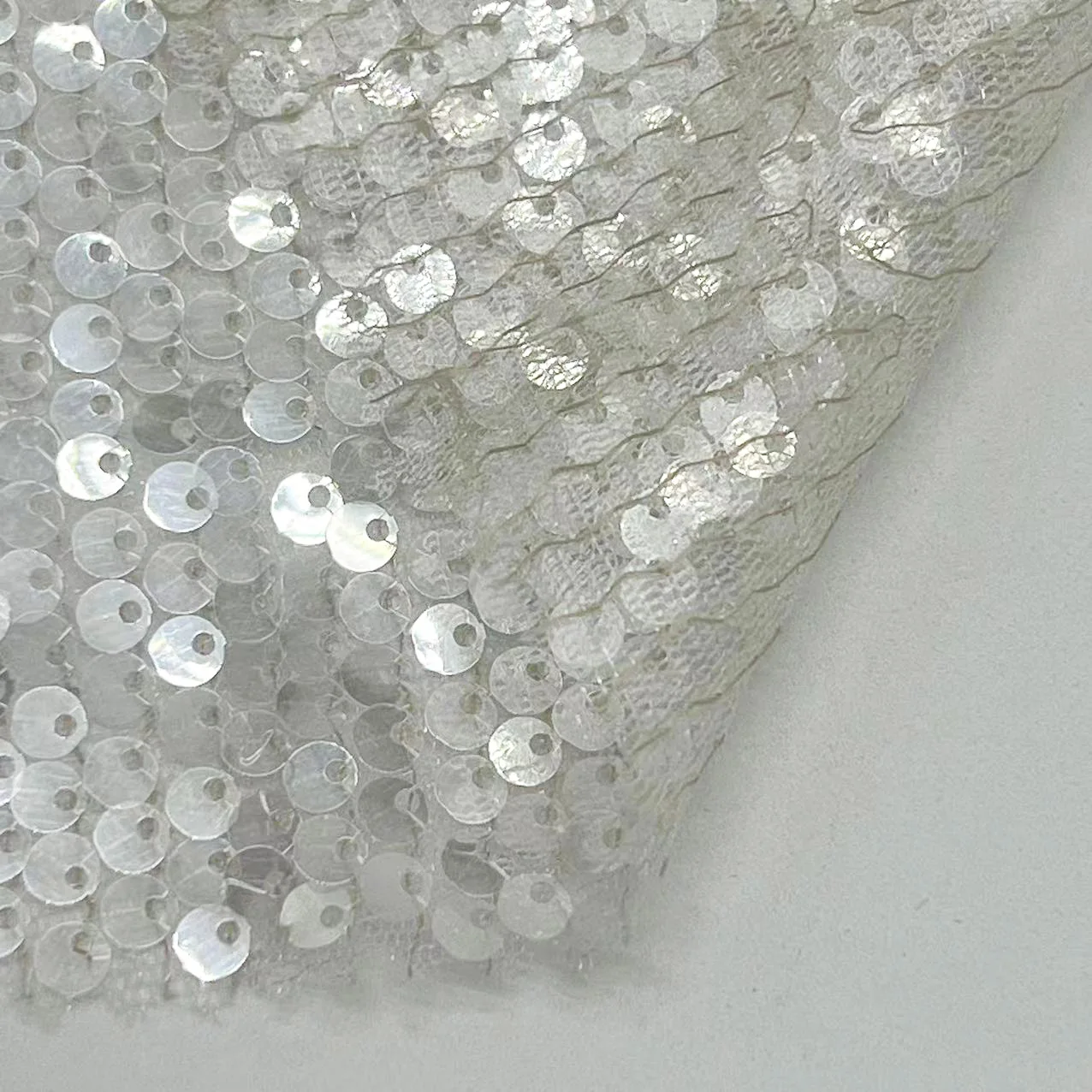 Transparent Mesh Sequin Embroidered Fabric Evening Dress Sequin Women Cloth Soft and Breathable