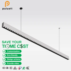 1733mm Long 65W White Black Aluminium LED Linear Light Grille Lamp Spotlight Pendant Light in Surface Mounted or Hanging Options