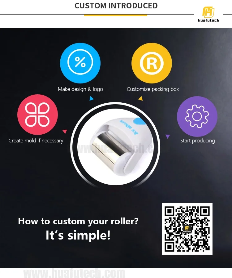 Huafu high quality stainless steel face massage skin cooling ice roller