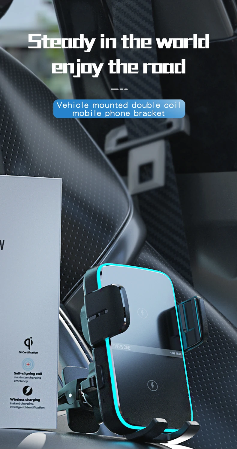 Semi-automatic Intelligent Induction Wireless Car Charger with 1 Year Warranty and ABS+PC Material for iPhone