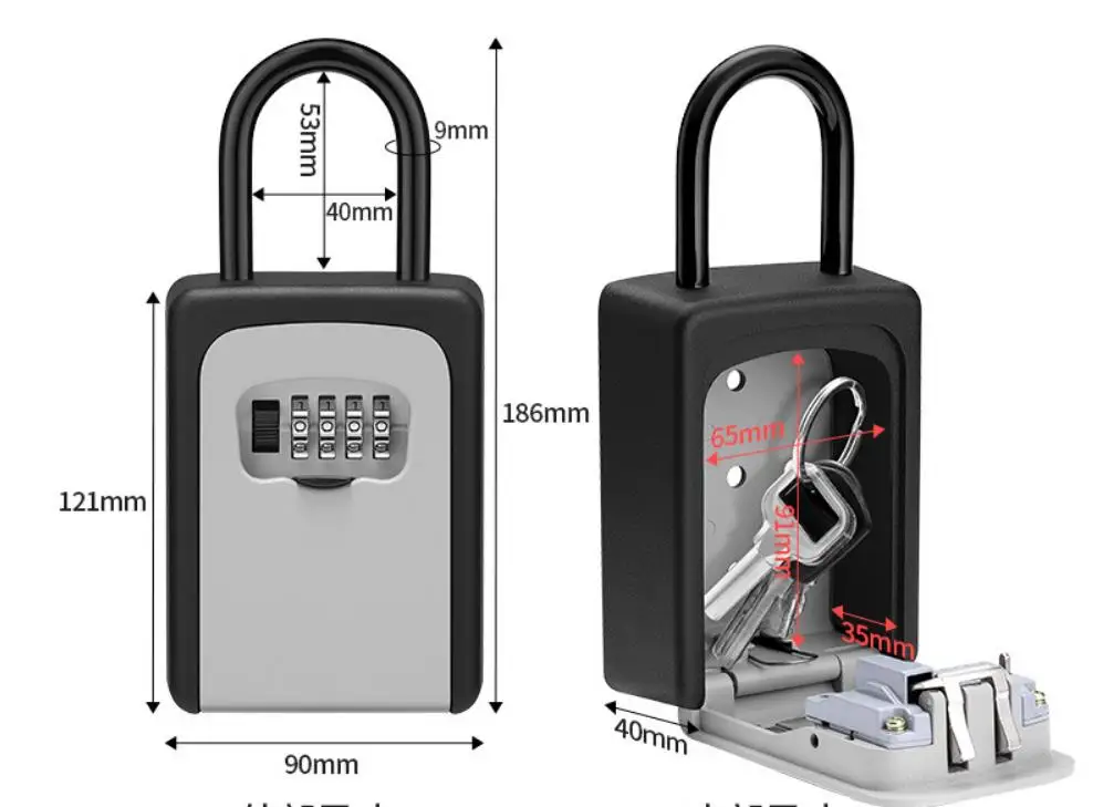 Zhenzhi Waterproof Key Lock Box Combination Lockbox Code House Key ...