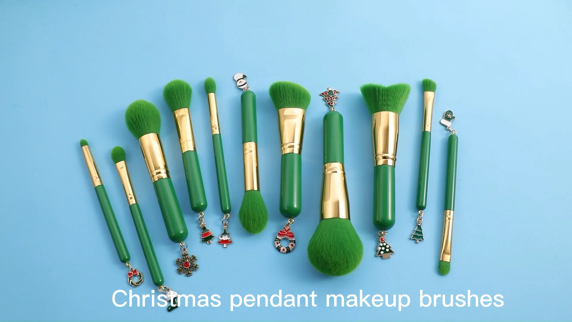 Gracedo Brush Sets Makeup Best Foundation Green Gold Christmas Gift