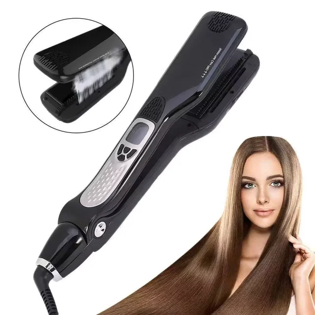 Professional Best 480f Flat Iron  Salon Tourmaline Led Hair Straightener Pro Steampod Steam Vapor Hair Straightener With Logo