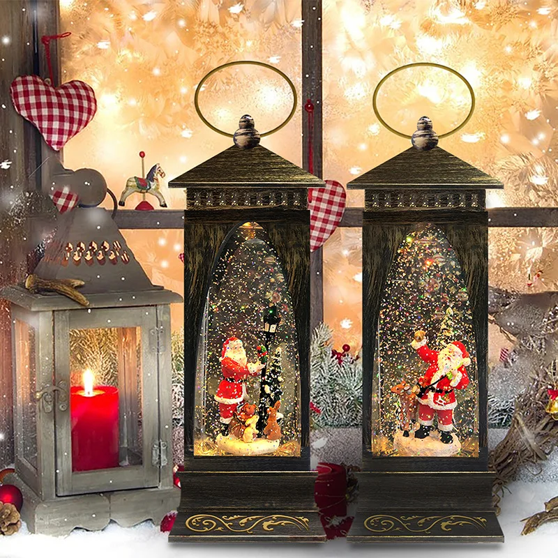 Romantic Vintage Tower Festival Angel Snowflake Santa Claus Music Box