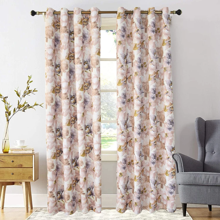 Wholesale suppliers blackout rideaux salon moderne embroidery thermal curtain for the living room