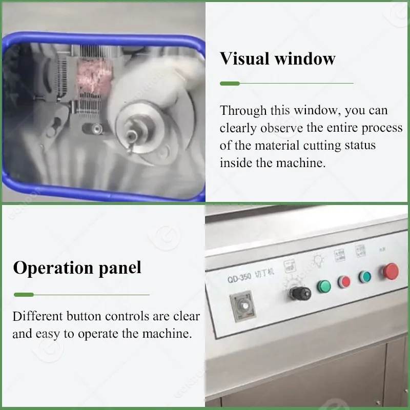 High-speed Dice Cube Machine Automatic Mince Mini Raw Frozen Cuber Home Use Stainless Steel Meat Dicer