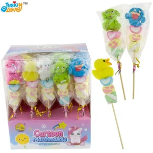 New Product Cartoon Animal Shape Marshmallow Gummy Soft Lollipop Candy