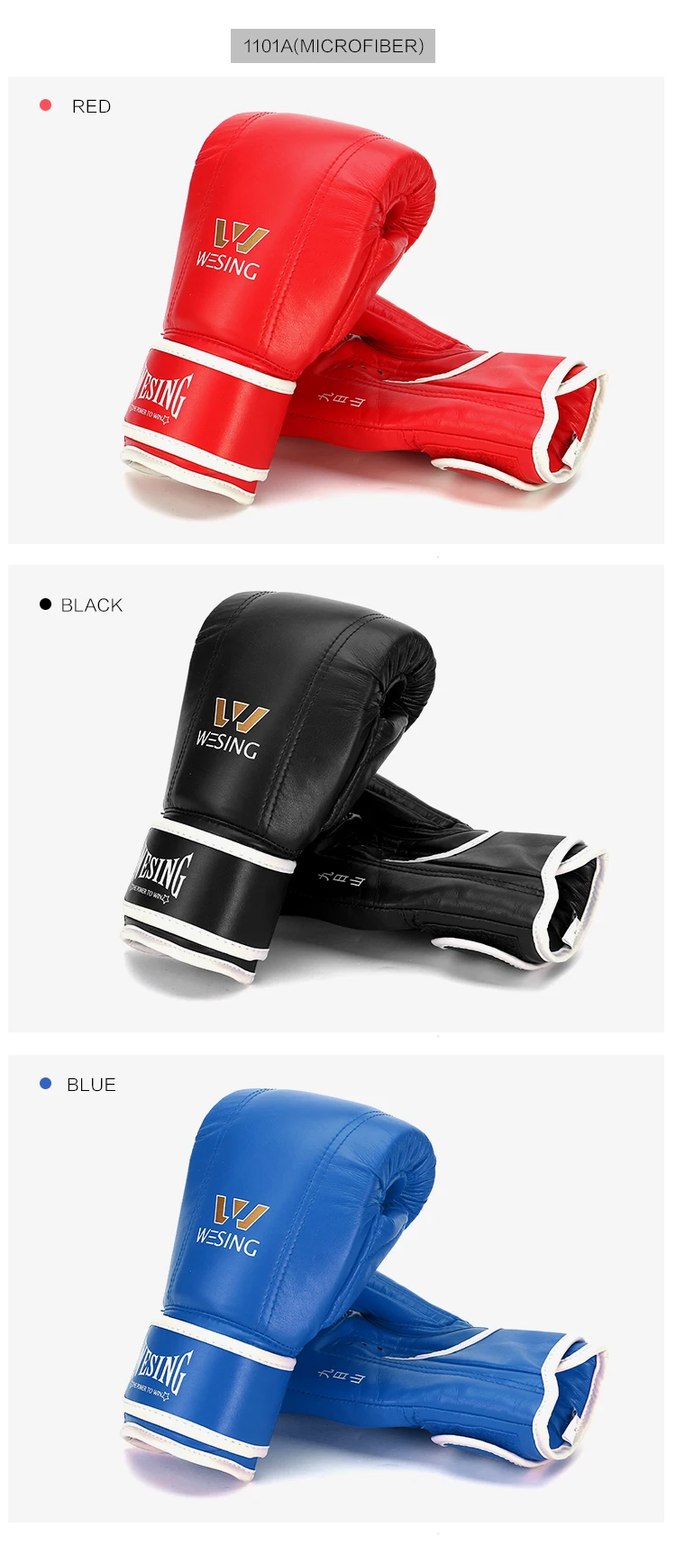 Wesing High Quality Boxing Gloves Synthetic Microfiber Leather Boxing