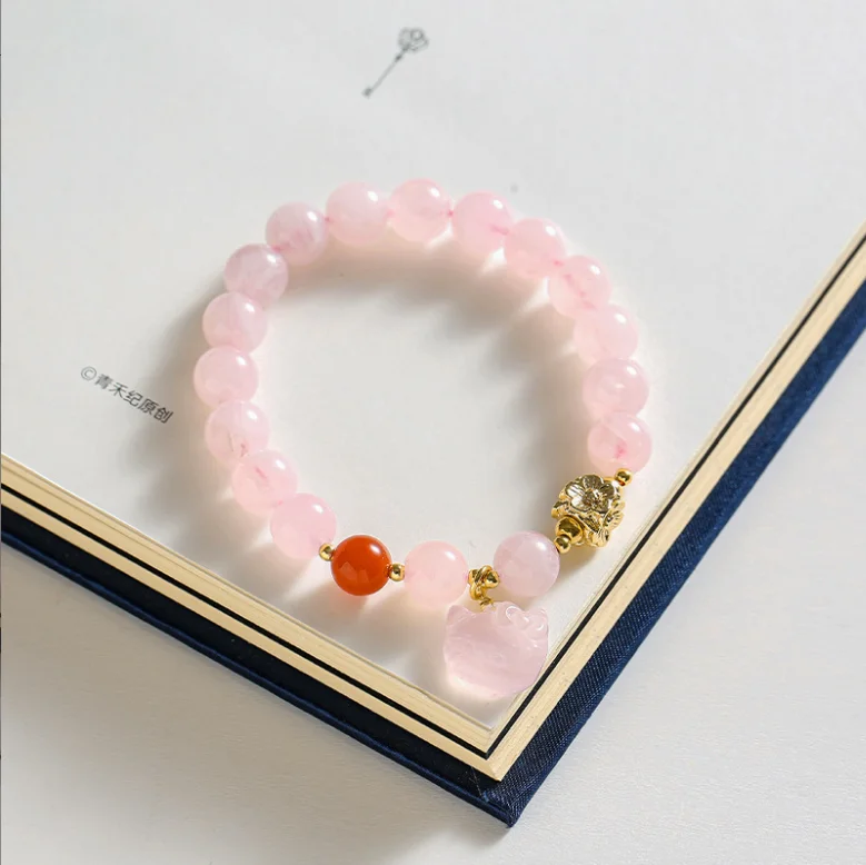 ROSE QUARTZ HELLO KITTY BRACELET – Soulo Crystals