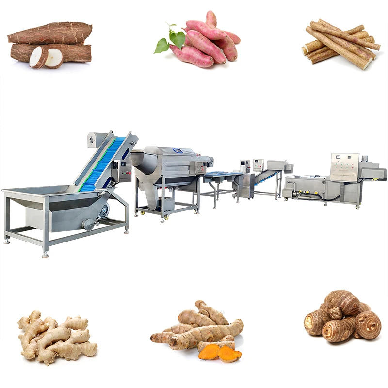 LONKIA Automatic Sweet Potato Washing and Peeling Machine Auto Sweet Potatoes Brush Washer Peeler Cleaning Machines