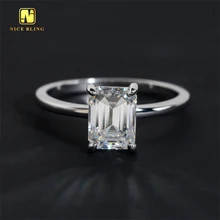 Cheap Price Emerald Cut Classic Wedding Ring 925 Sterling Silver VVS Moissanite Rings Jewelry Diamond Engagement Ring For Women