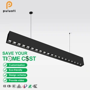 Modern 1467mm 55W White Black Grille Lamp Chandelier Pendant Line Light Linear Spotlight Aluminum Body Surface Mounted Office
