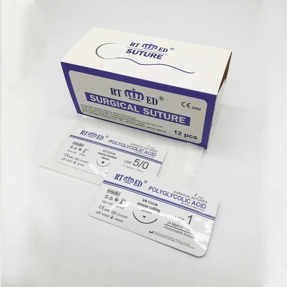 Absorbable Different Types Suturas Nylon Monofilament Polyglactin PGLA Surgical Sutures