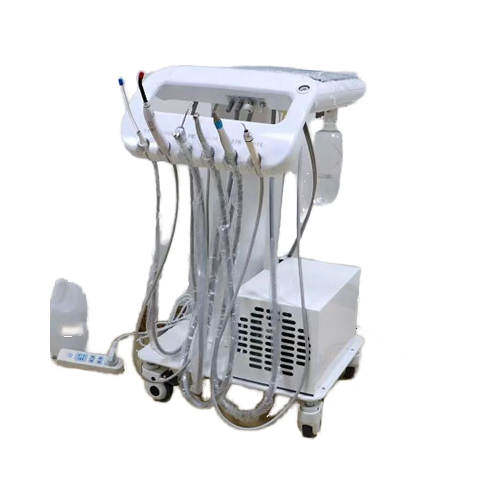 Full Set Dental Mobile Turbine Portable Workbench with Air Pump Scaler Curing Light Machine