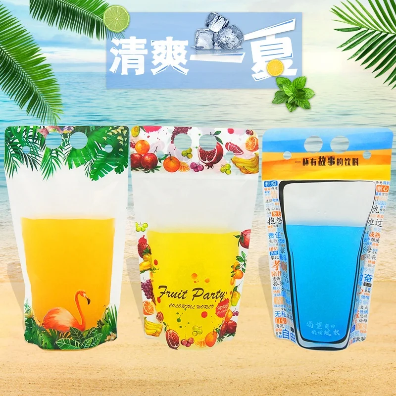 Juice Packaging Sack Bags Drink Pouch With Straw Beverage Pouch Buy