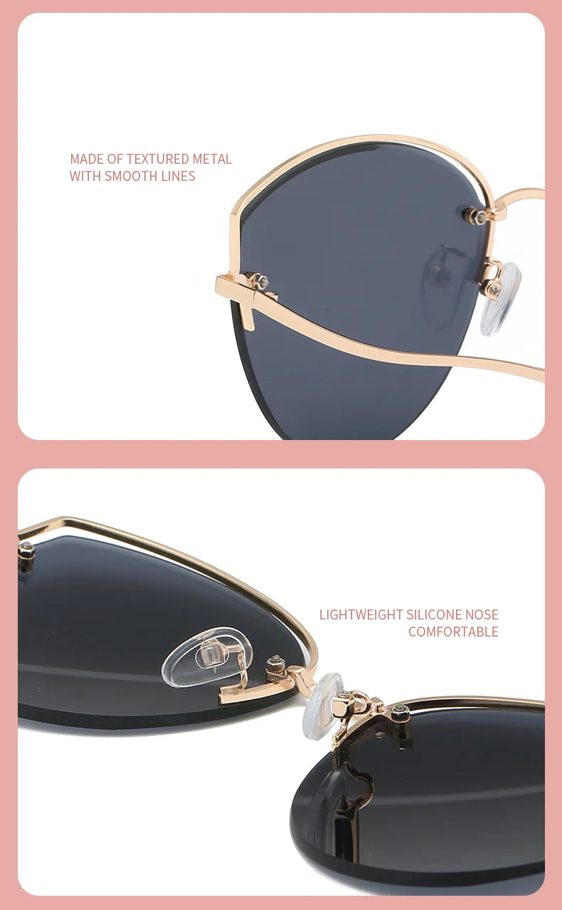 Teenyoun 2024 Custom Logo Designer Distributors Rimless Sunglasses Men