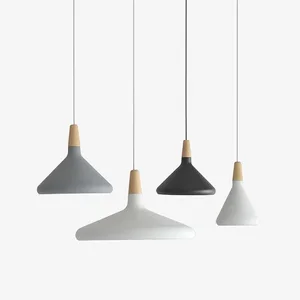 Factory Wholesale Promotion  Nordic Modern Iron Decorative Hanging Lamp Lighting for Kitchen Island Wood Pendant Light