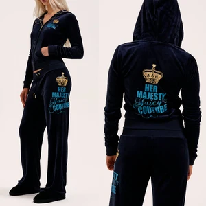 OEM Custom Logo Women Winter 2 Piece Set Velvet Tracksuits 2026 Track Pants Hoodies Velour Tracksuit Joggers Set