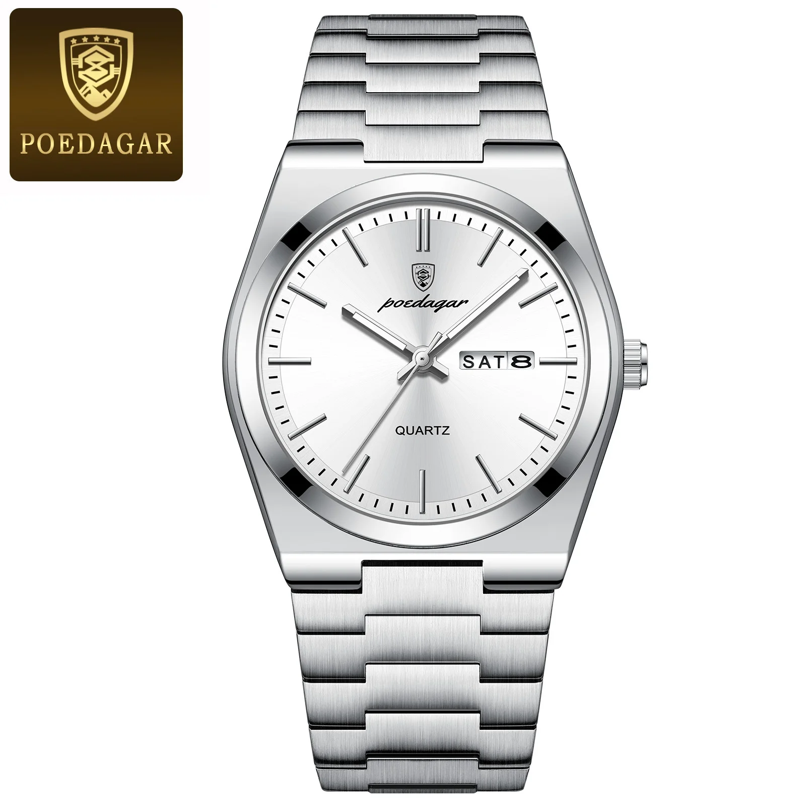 POEDAGAR 930 Hot Sell China Man Quartz Watch Excel Stainless Steel Band Waterproof Date aperçu 7