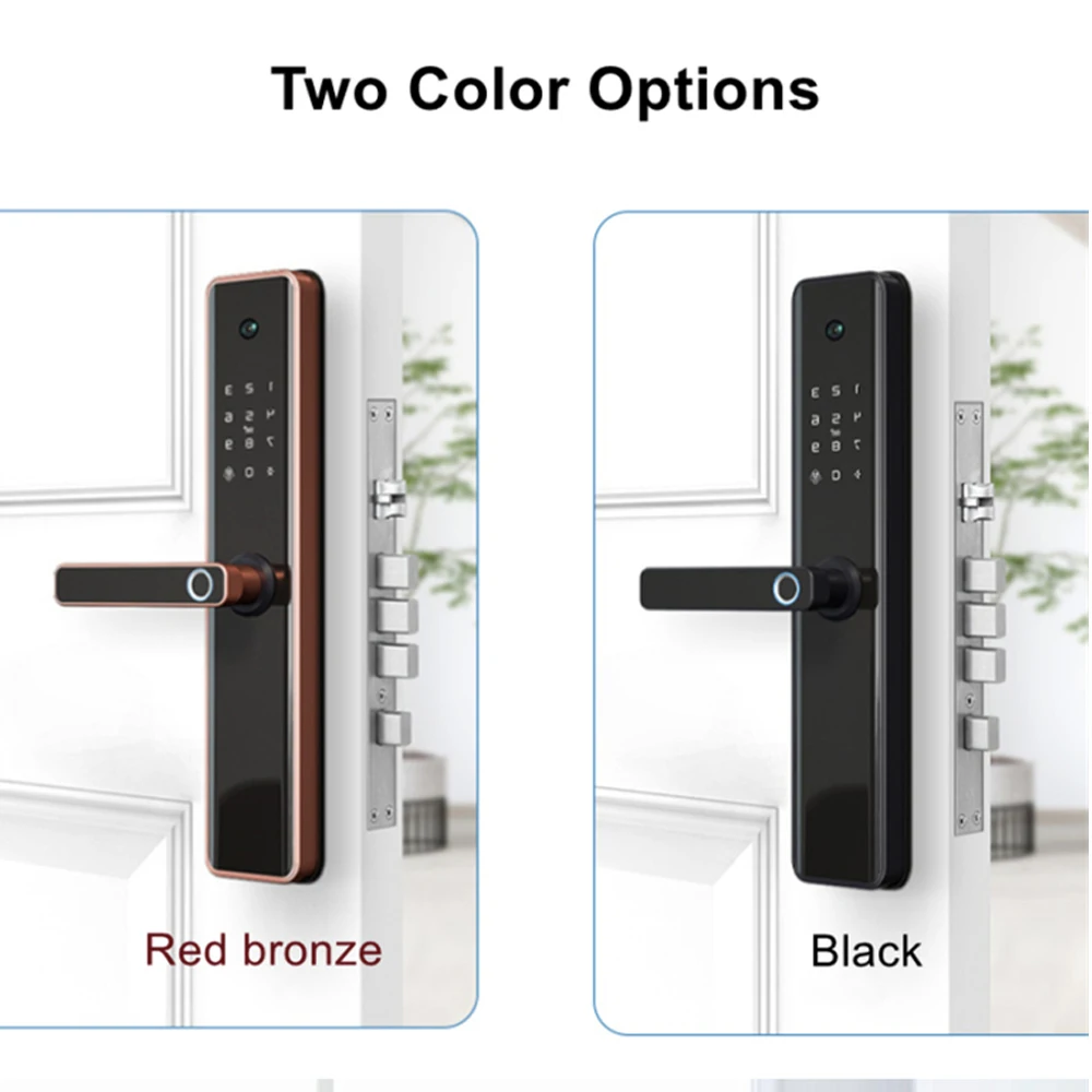 Elock ES237F Smart Home Tuya Wifi 5050 6068 Mortise Electric Touch Screen Security Fingerprint Rfid Card Smart Lock