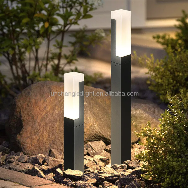 Pathway Light Column Large Modern Design Pathway Walkway Garden Square Aluminum Acrylic Lampshade ...