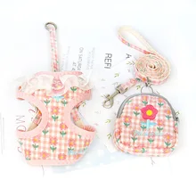 Eco-friendly Small Dog Pet Chest Strap Vest Polyester Floral Lace Fashionable Snack Bag
